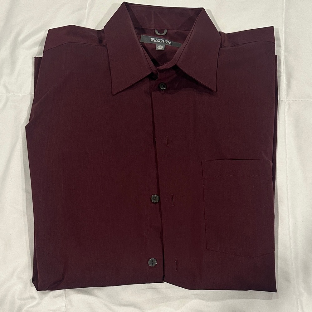 Kenneth Cole Reaction Men's Burgundy Dress Shirt